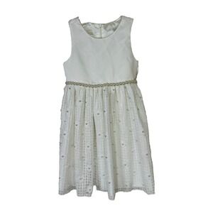 American Princess‎ Girls Dress Size 6 White Pearls Wedding Baptism Church